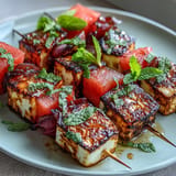 Grilled Halloumi with Watermelon Mint