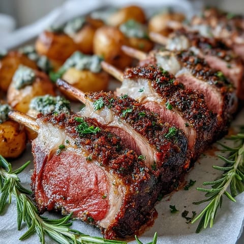 Roast Lamb with Olive Potatoes