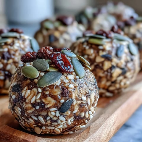 Wholesome oat and honey energy balls, nut-free and packed with seeds, perfect for healthy snacking on the go.