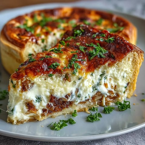 Spring brunch quiche with leeks and Gruyere, baked until golden and fragrant, with tender leeks and melted cheese in a flaky crust.