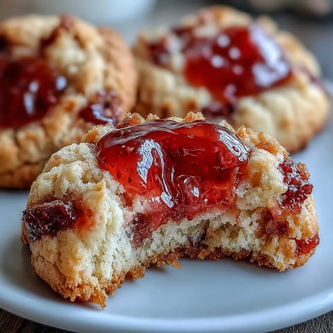 Fresh Strawberry Jam Cookies