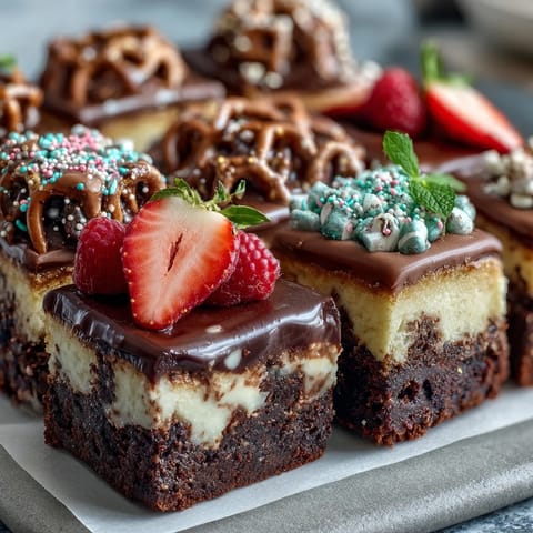 Festive dessert board with cake slices, cookies, and brownie bites for a grad party celebration.