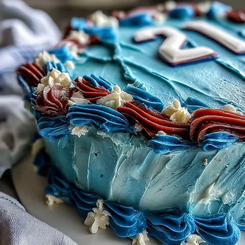 Graduation Sports Jersey Cake with fondant details, celebrating a milestone with a custom team-colored jersey design.