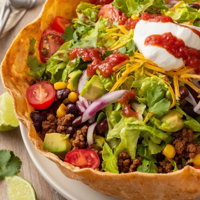 Enjoy fresh taco salad flavors with layers of seasoned beef, cheese, and vibrant salsa flavors.