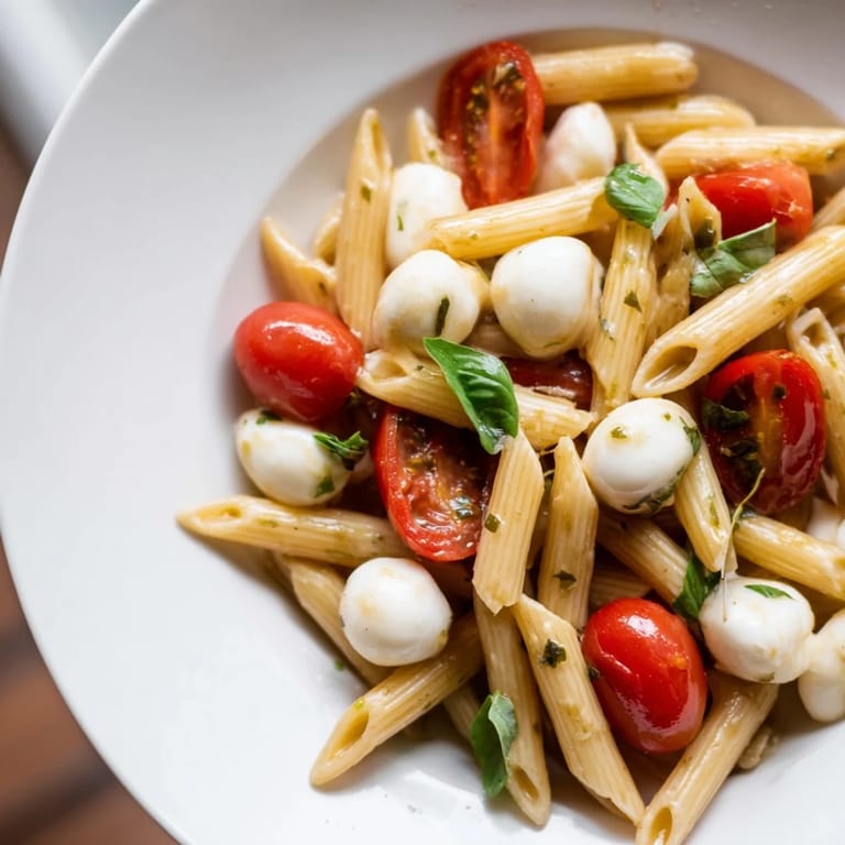 Perfect for summer, this Caprese Salad Pasta tosses tender bowtie pasta with creamy mozzarella pearls, sweet tomatoes, and torn basil in olive oil.