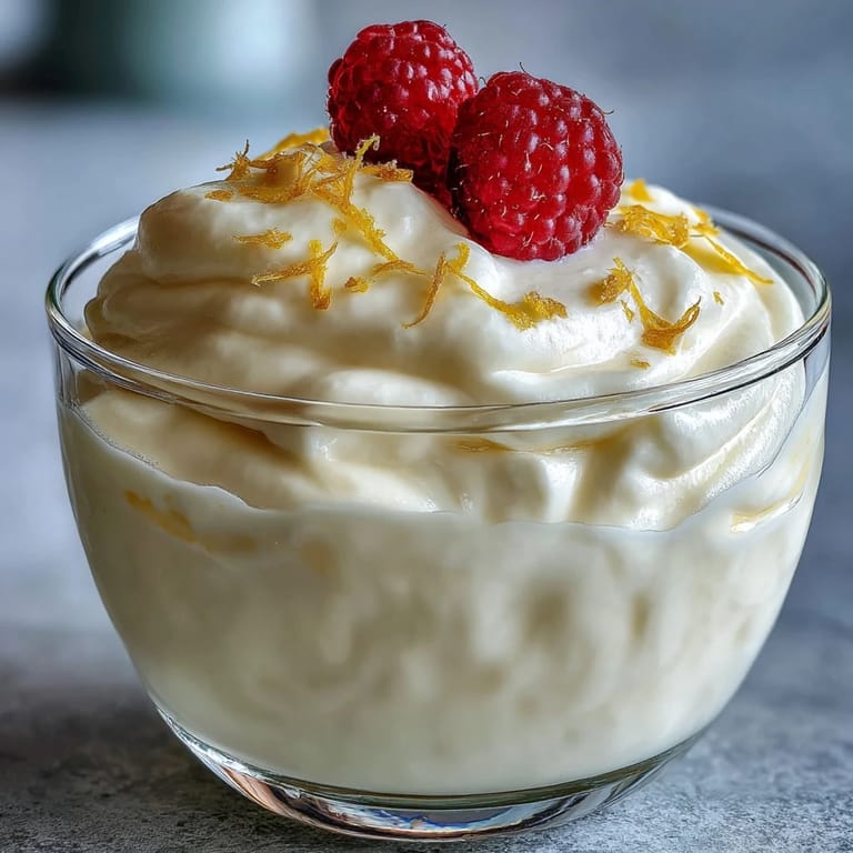 Citrusy Lemon Fool topped with lemon zest, ready to serve at a summer gathering or backyard dinner.
