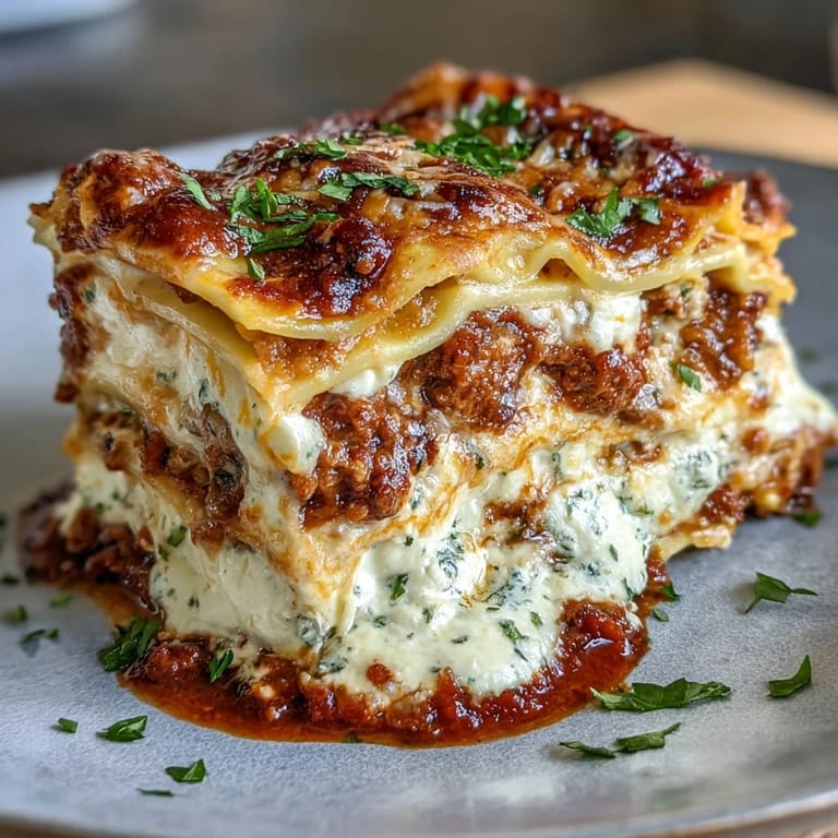 Thick, cheesy layers of Worlds Best Lasagna are lifted from the pan, showcasing tender noodles and savory meat sauce.