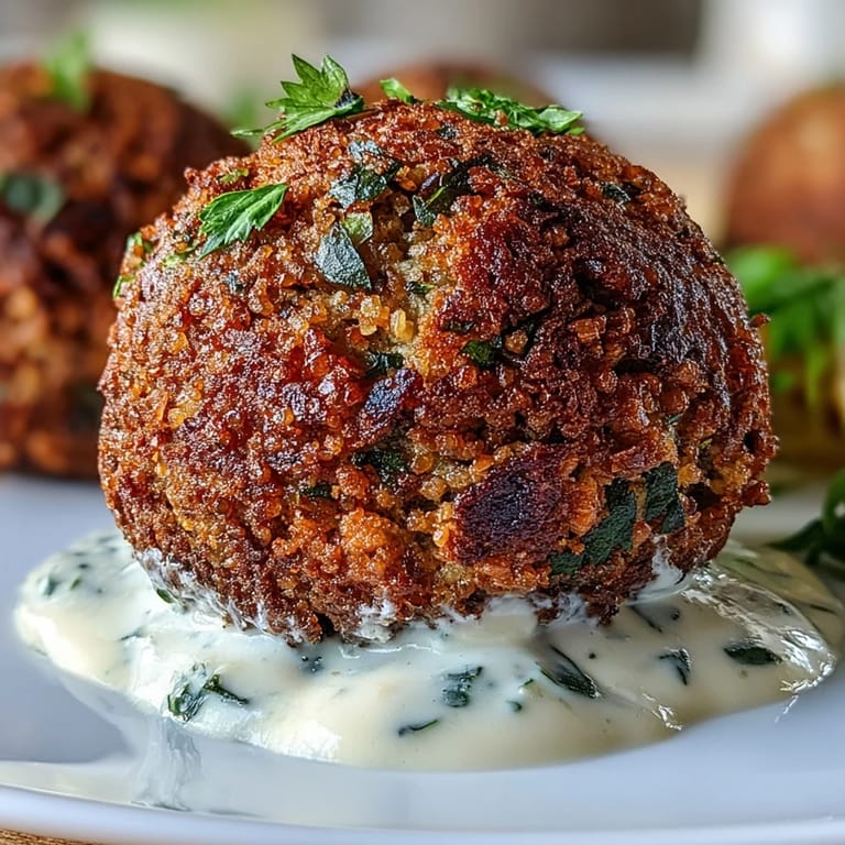 Wholesome falafel quinoa salad bowl topped with golden baked falafel, diced cucumber, and cherry tomatoes, finished with a rich garlic tahini drizzle.