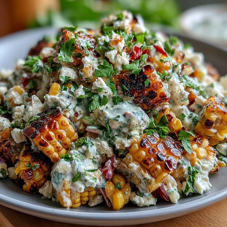 Creamy and tangy Mexican Street Corn Salad featuring smoky paprika, lime juice, jalapeño, and crumbled Cotija cheese for bold flavor.  