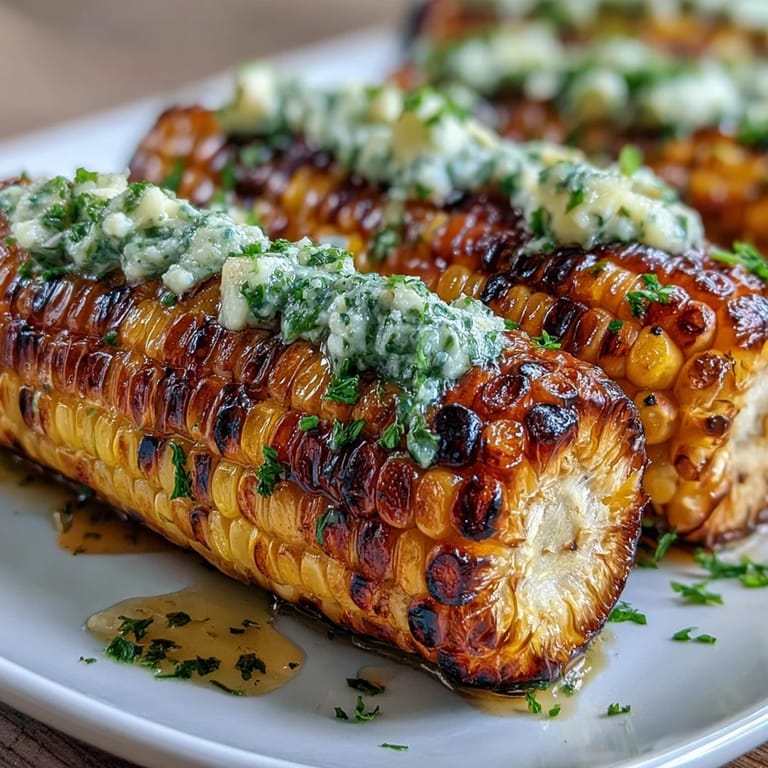 Grilled corn served with vibrant herbed butters including basil-lemon, cilantro-lime, and Parmesan-paprika for a festive Memorial Day spread.  