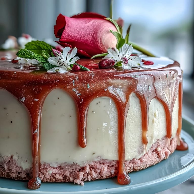 A visually stunning Bridal Shower Rosé Velvet Cake, ready for celebratory toasts.