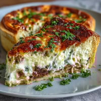 Spring brunch quiche with leeks and Gruyere, baked until golden and fragrant, with tender leeks and melted cheese in a flaky crust.